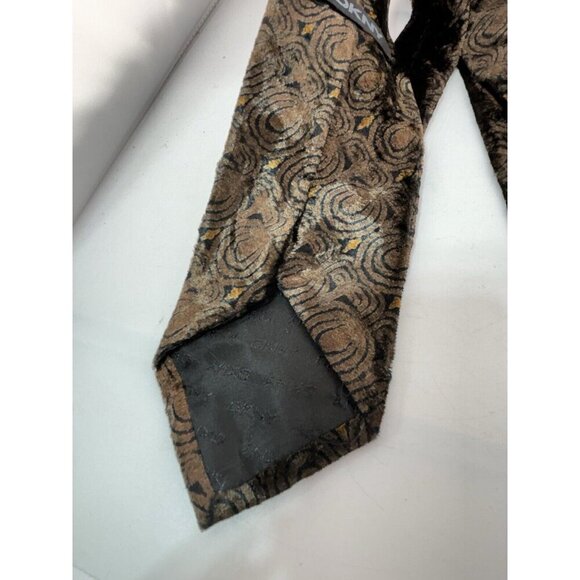 VTG ASSORTED LOT OF 3 - Brown Silk Ties Made in Italy - Abstract Patterns - Picture 5 of 11